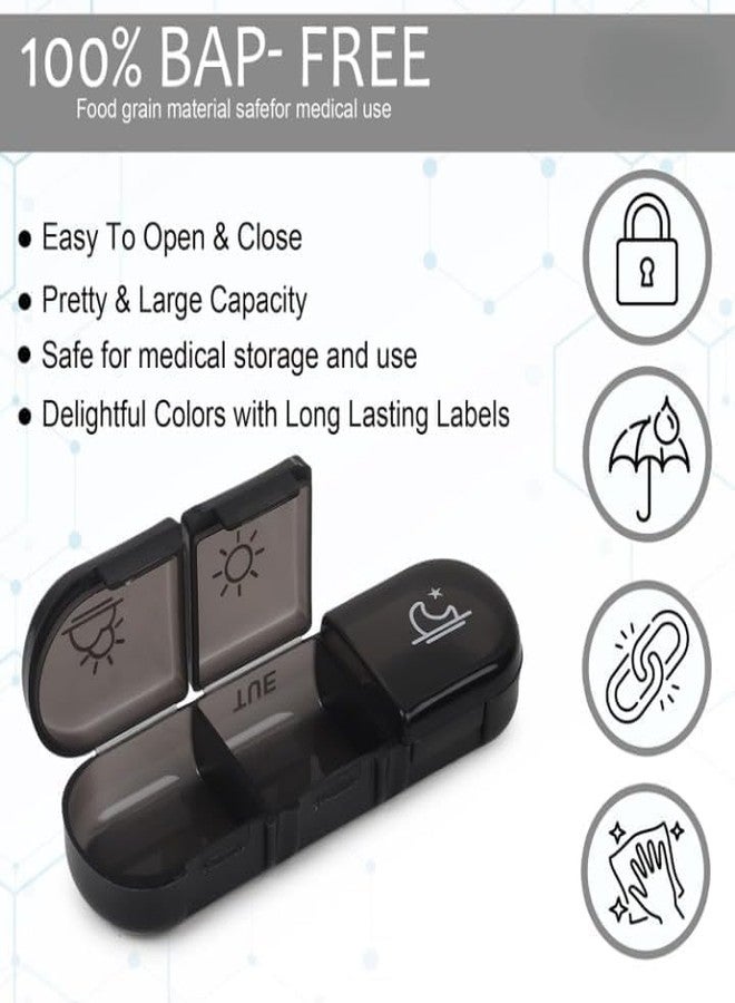 Nuvex Weekly Pill Organizer 3 Times a Day | 7-Day Large Travel Pill Box with Moisture-Proof Compartments for Vitamins, Medications, Fish Oil & Supplements Pill Dispenser Travel Pill Case, Black - Image 5